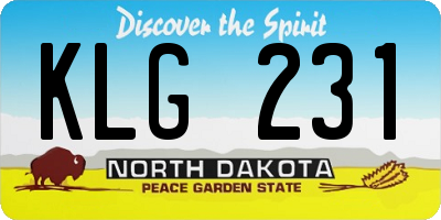 ND license plate KLG231
