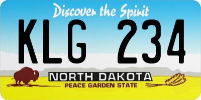 ND license plate KLG234