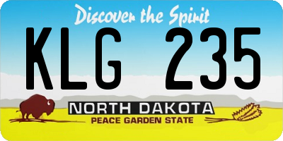ND license plate KLG235