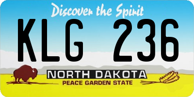 ND license plate KLG236