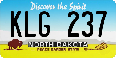 ND license plate KLG237