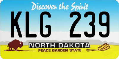 ND license plate KLG239