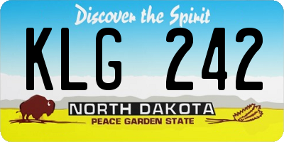 ND license plate KLG242