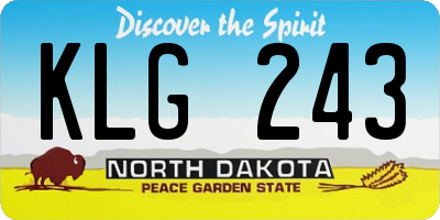 ND license plate KLG243