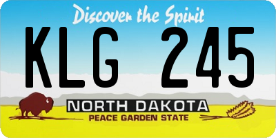 ND license plate KLG245