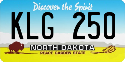 ND license plate KLG250