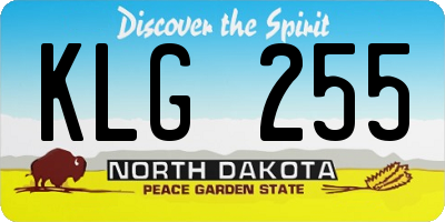 ND license plate KLG255