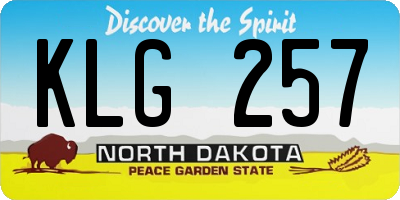 ND license plate KLG257