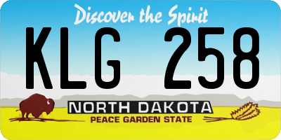 ND license plate KLG258