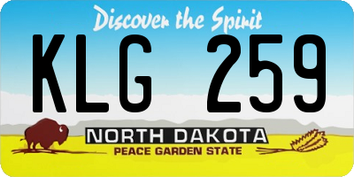 ND license plate KLG259