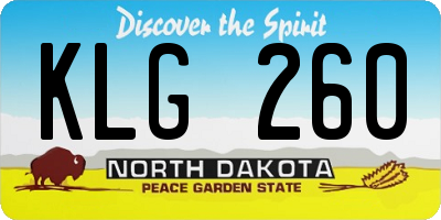ND license plate KLG260
