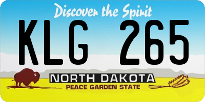 ND license plate KLG265