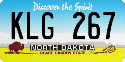 ND license plate KLG267