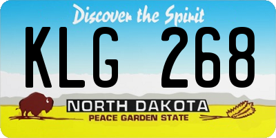 ND license plate KLG268