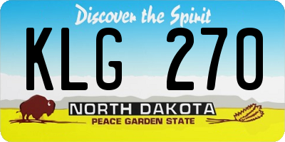 ND license plate KLG270