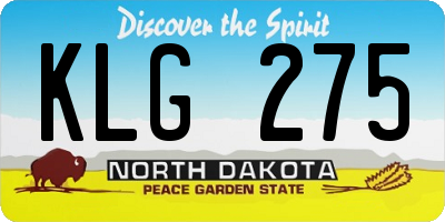 ND license plate KLG275