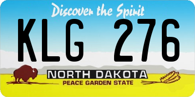 ND license plate KLG276