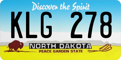 ND license plate KLG278