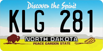 ND license plate KLG281