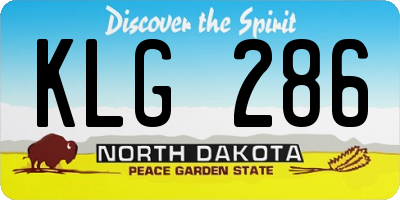 ND license plate KLG286