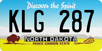 ND license plate KLG287