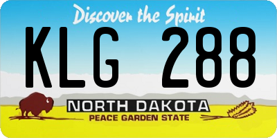 ND license plate KLG288