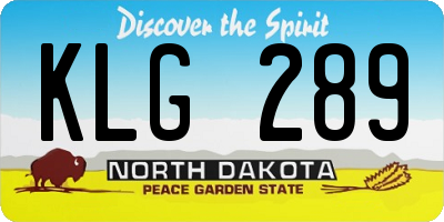 ND license plate KLG289