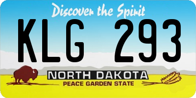 ND license plate KLG293