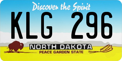 ND license plate KLG296
