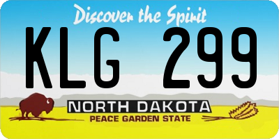 ND license plate KLG299