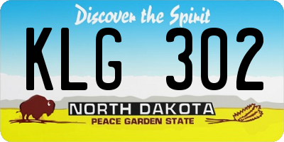 ND license plate KLG302