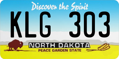 ND license plate KLG303