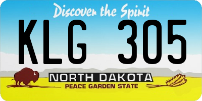 ND license plate KLG305