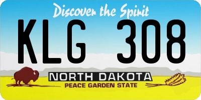 ND license plate KLG308