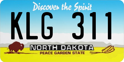 ND license plate KLG311