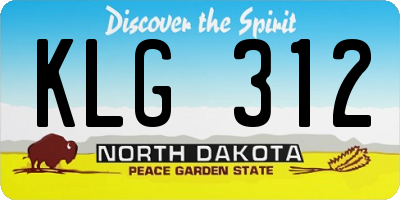 ND license plate KLG312