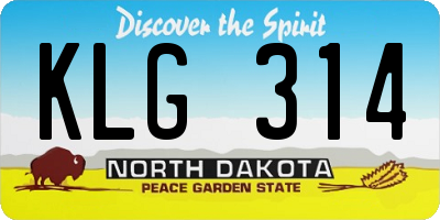 ND license plate KLG314