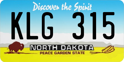 ND license plate KLG315