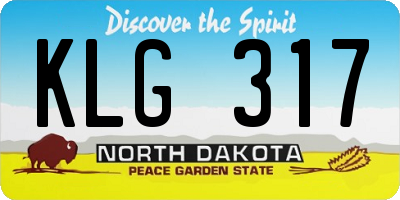 ND license plate KLG317