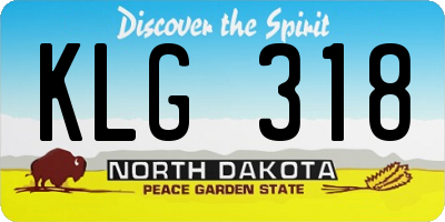 ND license plate KLG318