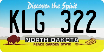 ND license plate KLG322