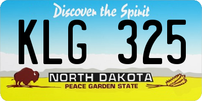 ND license plate KLG325