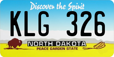 ND license plate KLG326