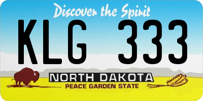 ND license plate KLG333