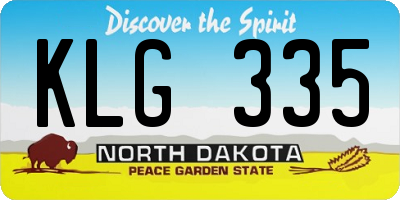 ND license plate KLG335