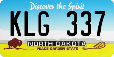 ND license plate KLG337