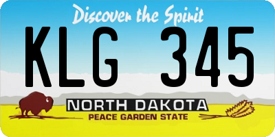 ND license plate KLG345