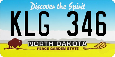 ND license plate KLG346