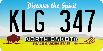 ND license plate KLG347