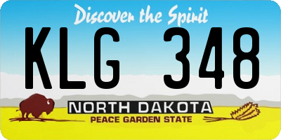ND license plate KLG348